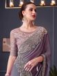 Mauve Chiffon Saree In Stone Embroidered Borders