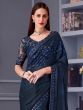 Navy Blue Sequins Enhanced Party Wear Saree