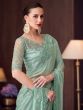 Green Sequins Embellished Bridesmaid Silk Saree