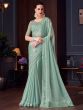 Green Sequins Embellished Bridesmaid Silk Saree