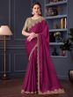 Pink Floral Zari Embellished Bridesmaid Saree