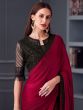 Red Party Wear Chiffon Saree In Sequins Work