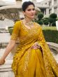 Mustard Yellow Heavy Zari Embellished Saree