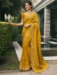 Mustard Yellow Heavy Zari Embellished Saree