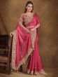 Red Heavy Floral Zari Enhanced Bridal Saree