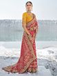 Red Traditional Saree With Embroidered Border