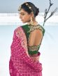 Rani Pink Printed Saree With Heavy Border