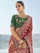 Berry Red Bridal Saree In Heavy Embroidery