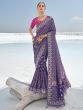 Blue Stone Embellished Traditional Wear Saree