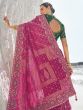 Pink Wedding Georgette Saree In Stone Work