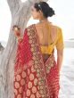 Red Bridal Saree In Heavy Zari Embellishment