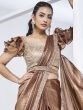 Brown Bridesmaid Silk Saree With Belt