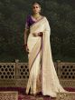 Cream Dola Silk Saree With Woven Pallu