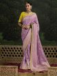 Lilac Zari Weaving Saree With Blouse