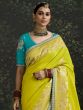 Green Festive Saree In Zari Woven Border