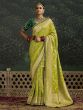 Green Silk Saree With Embroidered Blouse