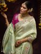 Light Green Traditional Saree In Banarasi Silk