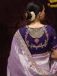 Lilac Silk Saree In Stone Embellishment