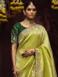 Green Wedding Wear Silk Saree In Weaving