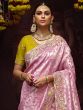 Light Pink Zari Weaving Saree In Banarasi Silk