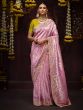 Light Pink Zari Weaving Saree In Banarasi Silk