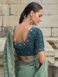 Green Wedding Wear Saree In Stone Embroidery