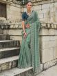 Green Wedding Wear Saree In Stone Embroidery