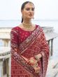 Red Traditional Wear Bridal Saree In Heavy Embroidery