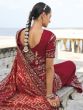 Red Traditional Wear Bridal Saree In Heavy Embroidery