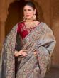 Brown Stone Embellished Saree With Blouse