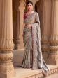 Brown Stone Embellished Saree With Blouse