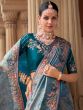 Blue Zari Embroidered Bridesmaid Sarees