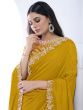 Yellow Hand Work Enhanced Bridesmaid Sarees