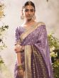 Purple Wedding Saree With Zari Woven Pallu