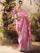 Baby Pink Festive Saree With Embroidered Blouse