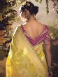 Yellow Silk Saree With Embroidered Borders