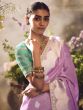 Light Purple Zari Woven Work Saree In Silk