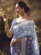 Blue Party Wear Silk Saree In Weaving