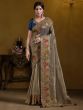 Grey Heavy Sequins Embroidered Georgette Saree