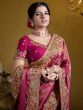 Pink Heavy Zari Embellished Traditional Saree