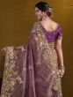 Purple Bridesmaid Saree With Heavy Floral Borders