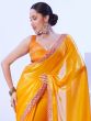 Orange Sequins Enhanced Festive Saree