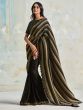 Brown And Black Party Wear Saree In Silk