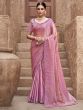 Pink Silk Saree With Embroidered Blouse