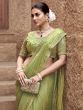 Green Festive Saree In Sequins Embroidery