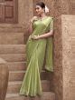 Green Festive Saree In Sequins Embroidery