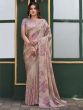 Almond Brown Wedding Saree In Floral Print