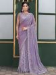 Lovender Purple Party Saree In Sequins Work