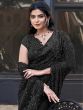 Black Heavy Embroidered Cocktail Wear Saree