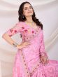 Baby Pink Casual Saree In Bandhej Print